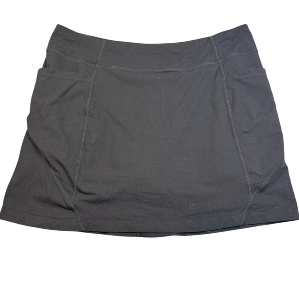 Athleta Black Athletic Skort Built In Shorts Side Pockets Women's XL